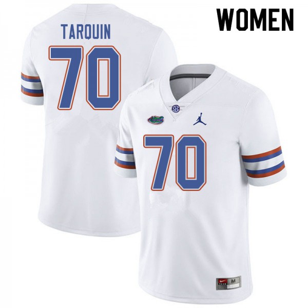 Jordan Brand Women #70 Michael Tarquin Florida Gators College Football Jerseys White